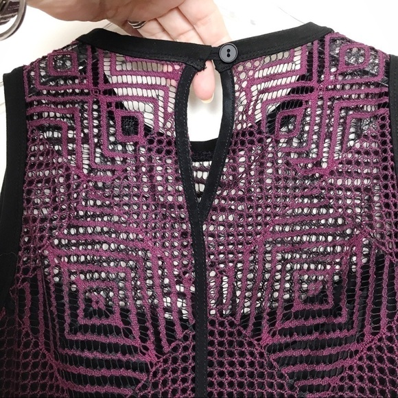 Nanette Lepore Burgundy/Black Top w/Laser Cuts 4 - Picture 5 of 8